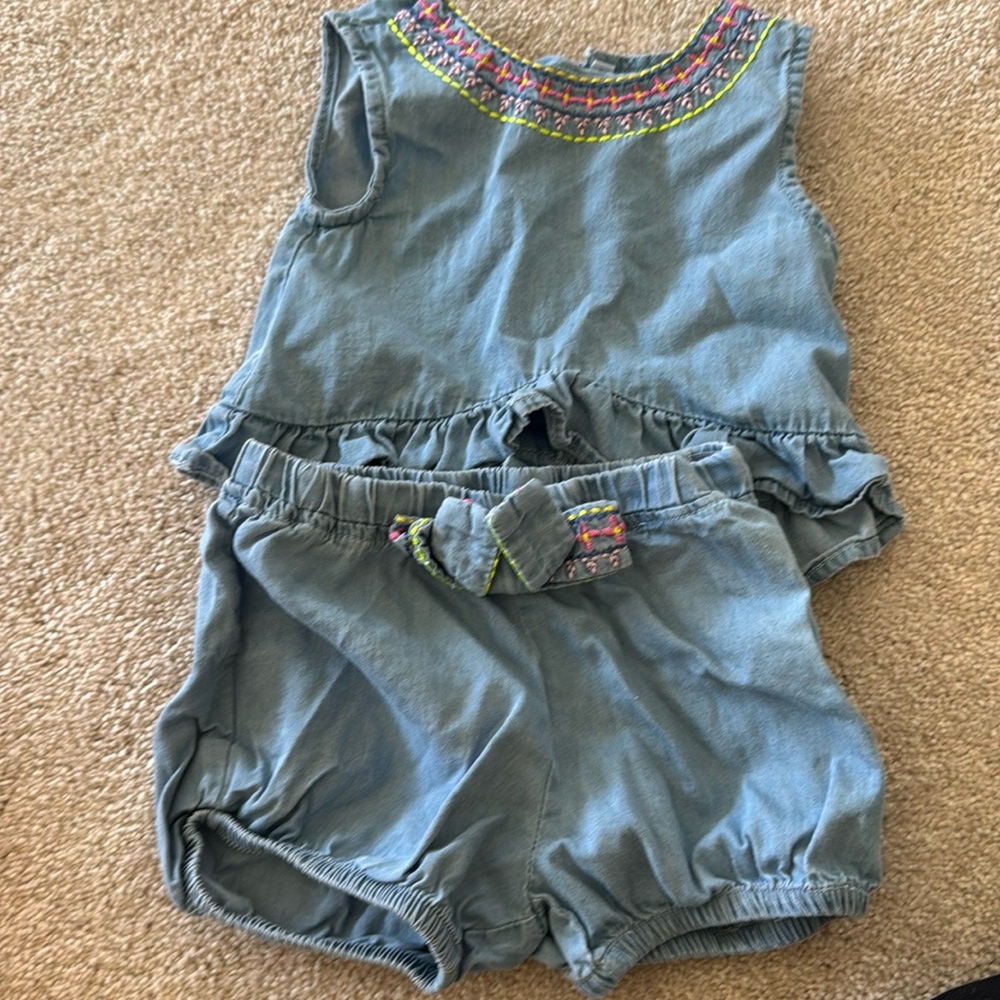 Mayoral Denim Top and Short Set Size 12 months